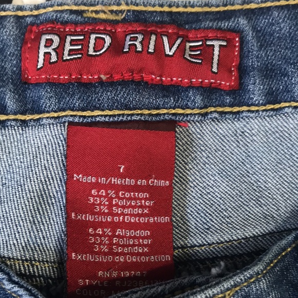 ❤️(43) Awesome stretchy blue jean shorts by Red Rivet. Wonderful cond! Size 7 - Picture 4 of 8